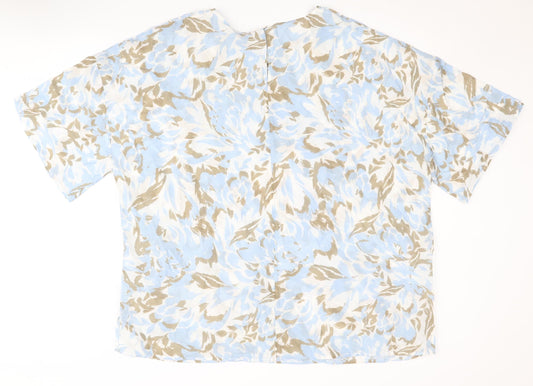 Jaeger Women's Blue Floral Tunic Top Size 18