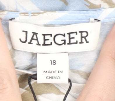 Jaeger Women's Blue Floral Tunic Top Size 18