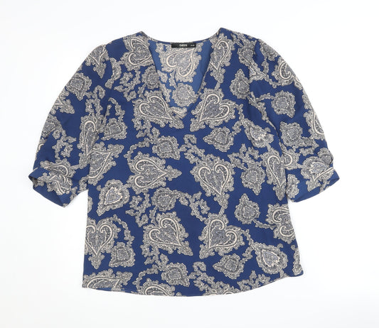 Womens UK Size 10 Oasis Blue Basic Blouse