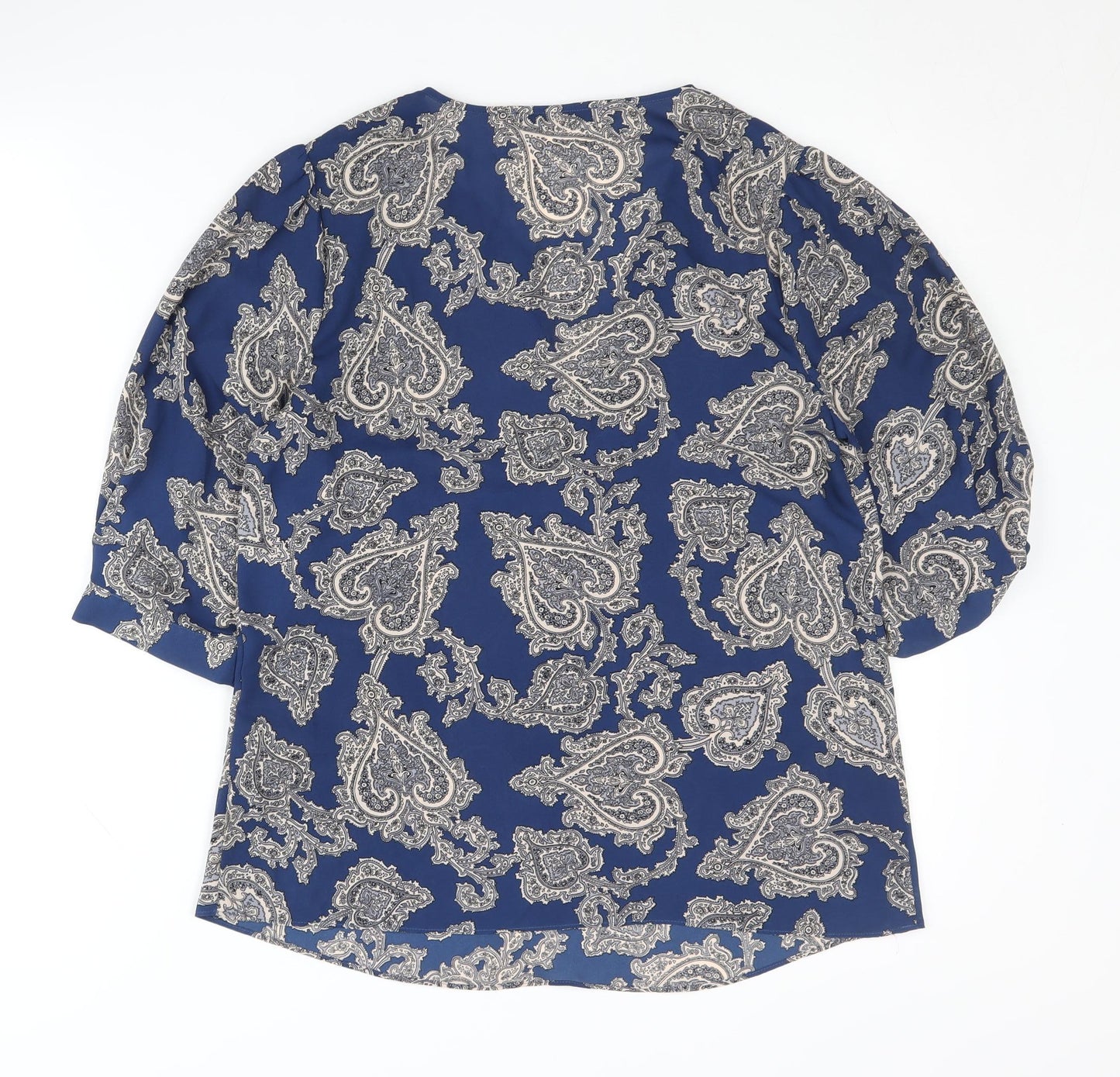Womens UK Size 10 Oasis Blue Basic Blouse