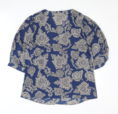 Womens UK Size 10 Oasis Blue Basic Blouse