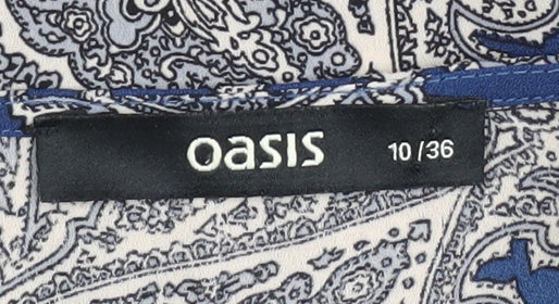 Womens UK Size 10 Oasis Blue Basic Blouse