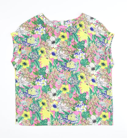Womens UK Size 14 NEXT Multicoloured Basic Blouse
