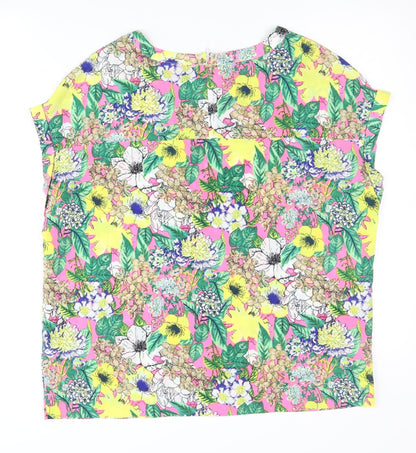 Womens UK Size 14 NEXT Multicoloured Basic Blouse