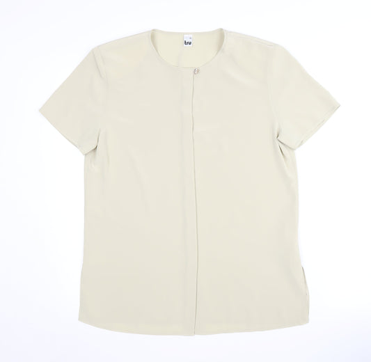 Womens UK Size 12 tru Beige Basic Blouse