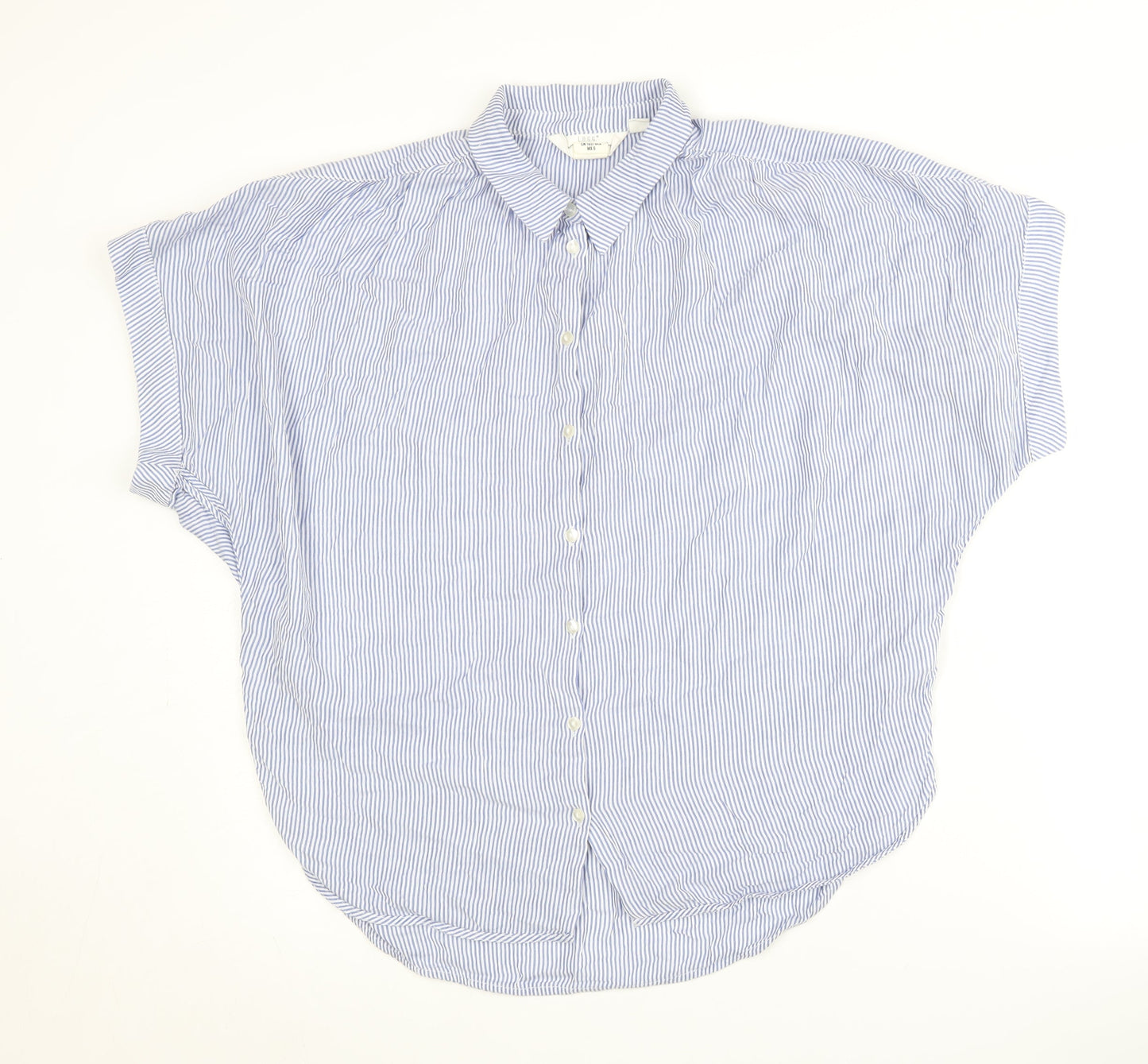 Womens UK Size 8 H&M Blue Basic Button-Up