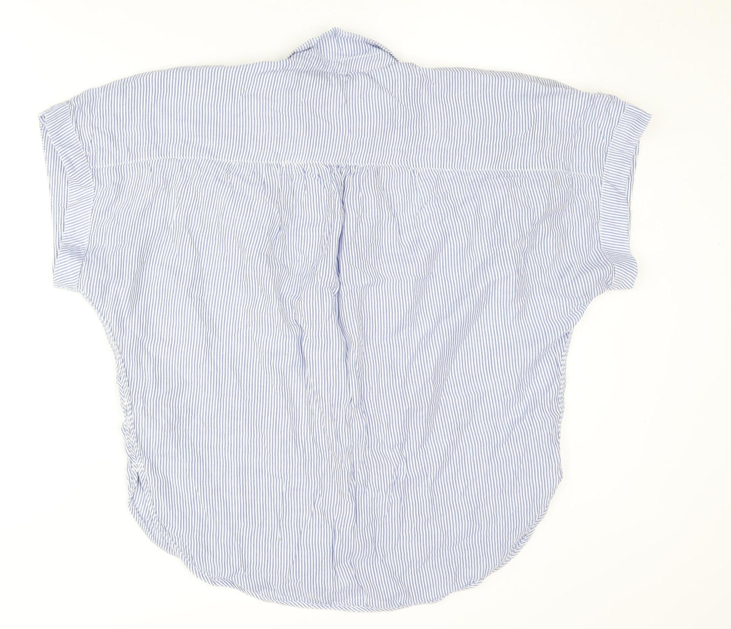 Womens UK Size 8 H&M Blue Basic Button-Up