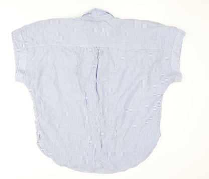 Womens UK Size 8 H&M Blue Basic Button-Up