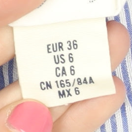 Womens UK Size 8 H&M Blue Basic Button-Up