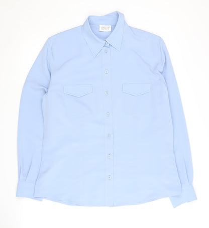 Basler Women's Blue Button-Up Shirt, Size 14, Long Sleeve