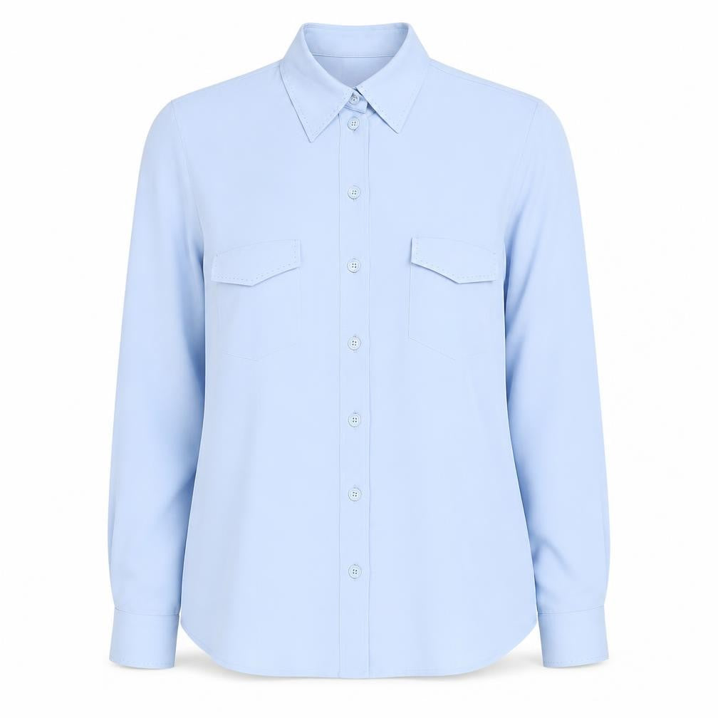 Womens UK Size 14 Basler Blue Basic Button-Up