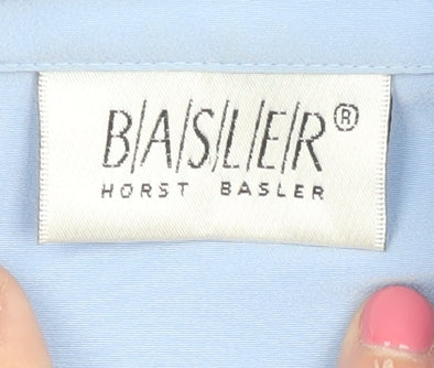 Basler Women's Blue Button-Up Shirt, Size 14, Long Sleeve