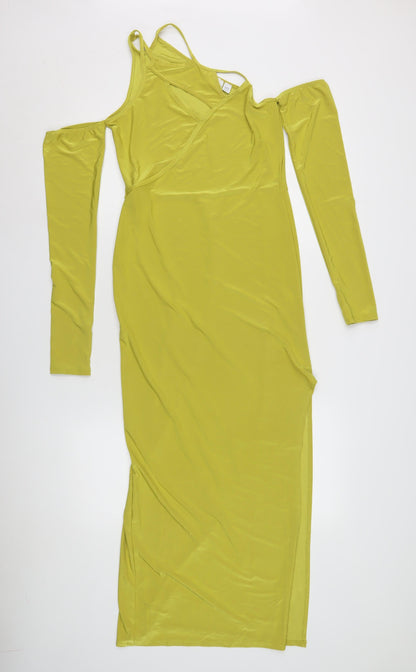 Collusion Women's Green Bodycon Dress Size 12, Modern Style