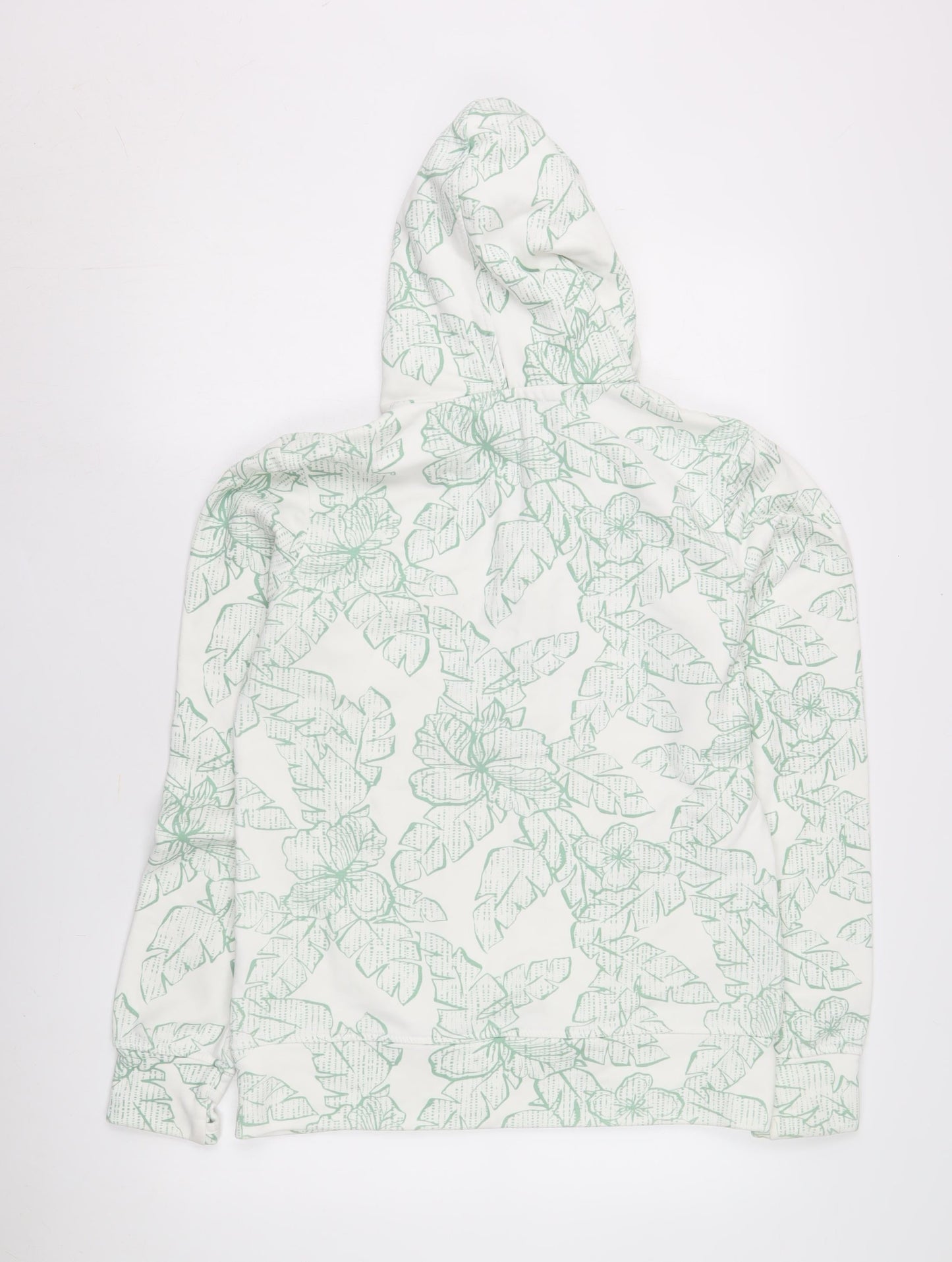 Womens UK Size 10 Fat Face White Henley Hoodie