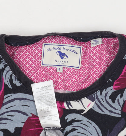 Womens UK Size 12 Ted Baker Multicoloured Jersey T-Shirt