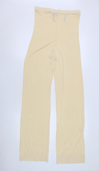 Womens UK Size L Zara Regular Fit  Ivory Trousers