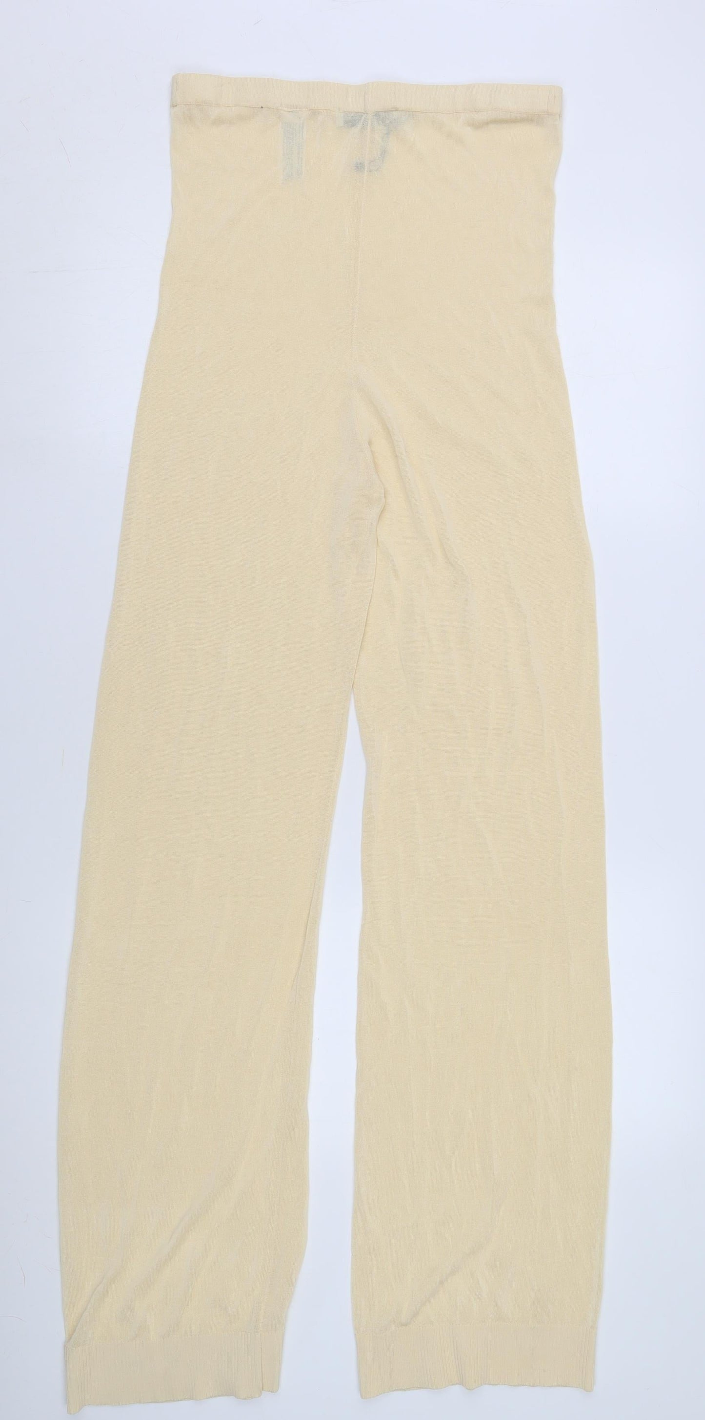 Womens UK Size L Zara Regular Fit  Ivory Trousers