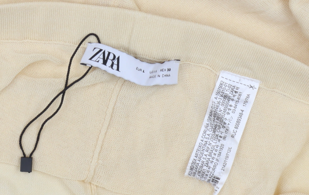 Womens UK Size L Zara Regular Fit  Ivory Trousers