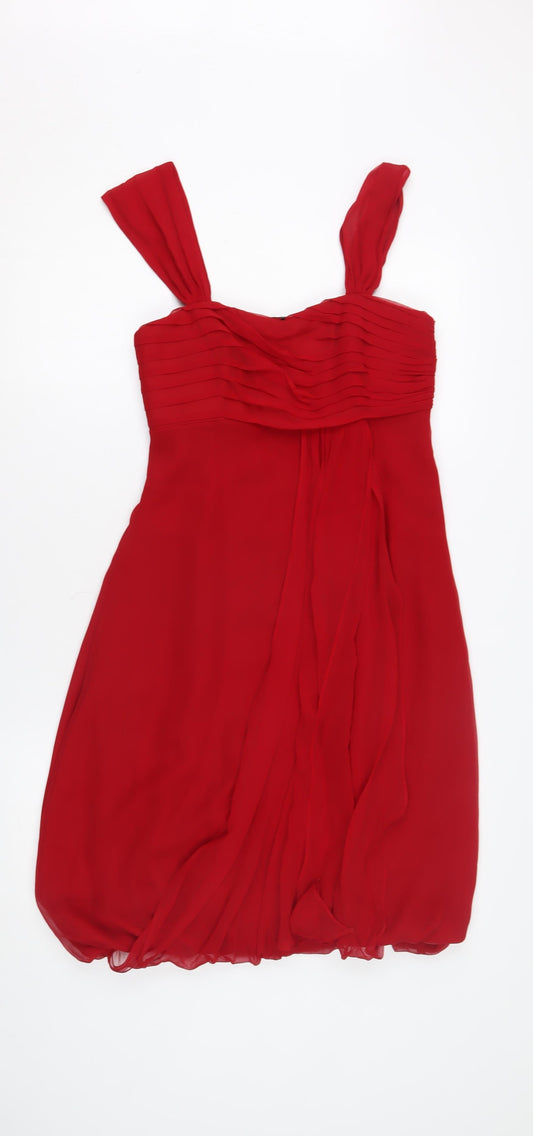 Coast Women Red Bubble Hem Party Dress Size 10