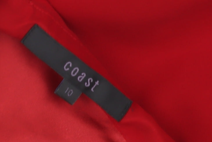 Coast Women Red Bubble Hem Party Dress Size 10