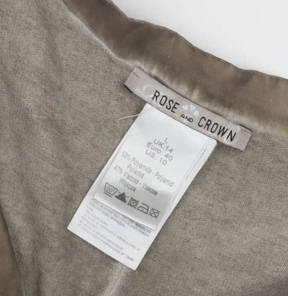 Rose and Crown Women's Beige V-Neck Top, Size L