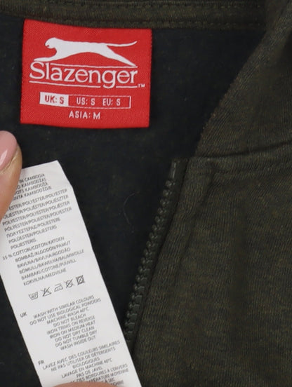Mens UK Size S Slazenger Green Full Zip Hoodie