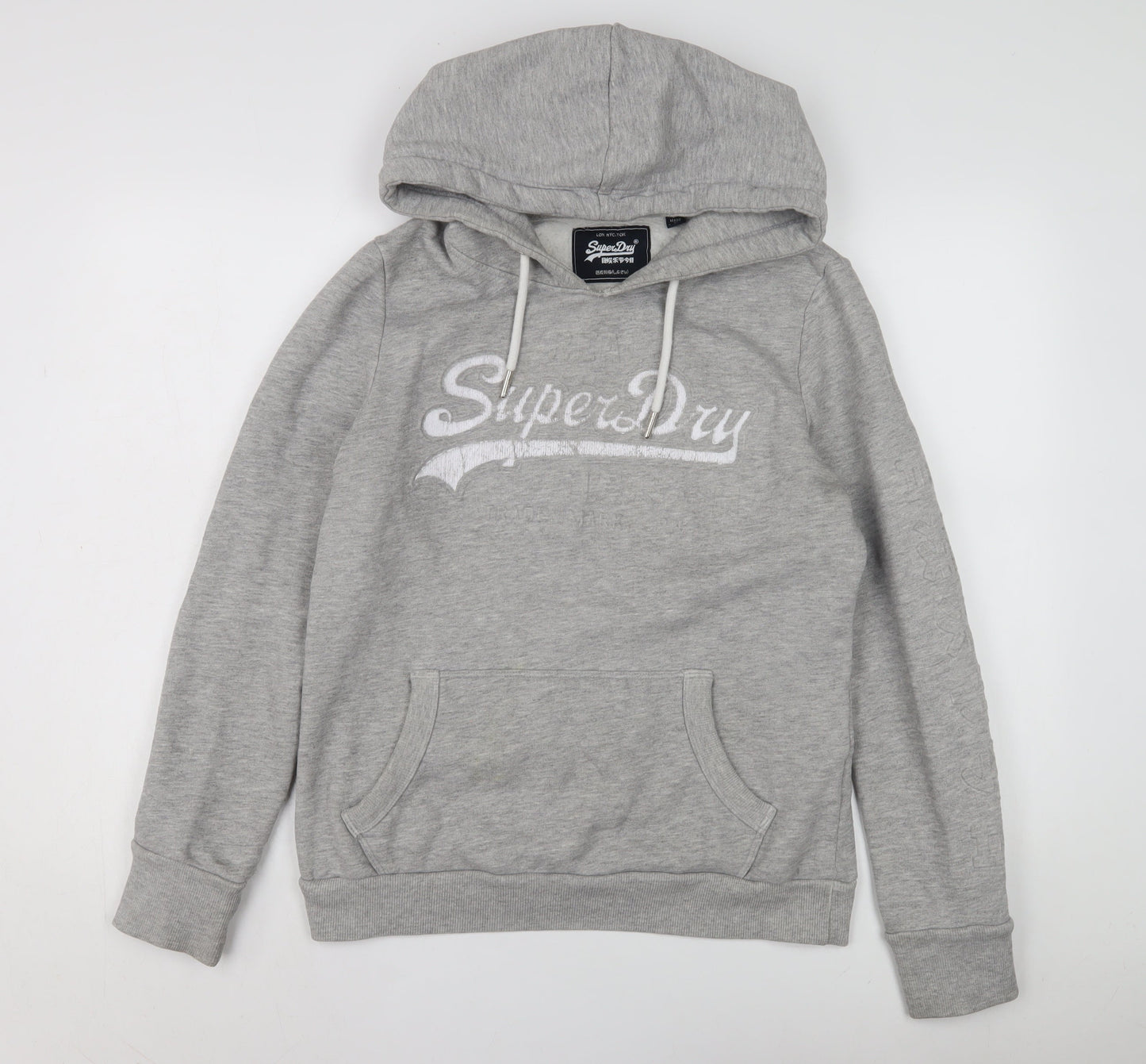 Superdry Women's Grey Pullover Hoodie, Size 14