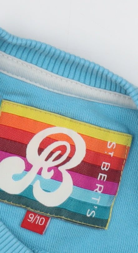 St. Bert's Girls Blue Pullover Sweatshirt 9-10 Years - Graphic Beach