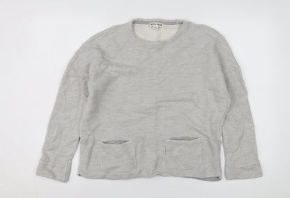 Whistles Women's Grey Cotton Pullover Sweatshirt, Size 16