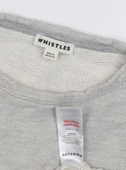 Whistles Women's Grey Cotton Pullover Sweatshirt, Size 16