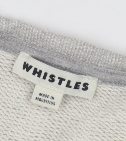 Whistles Women's Grey Cotton Pullover Sweatshirt, Size 16
