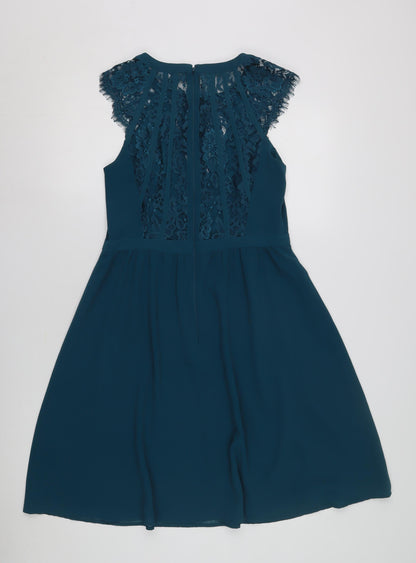 Warehouse Women's Blue Sleeveless Dress, Size 12