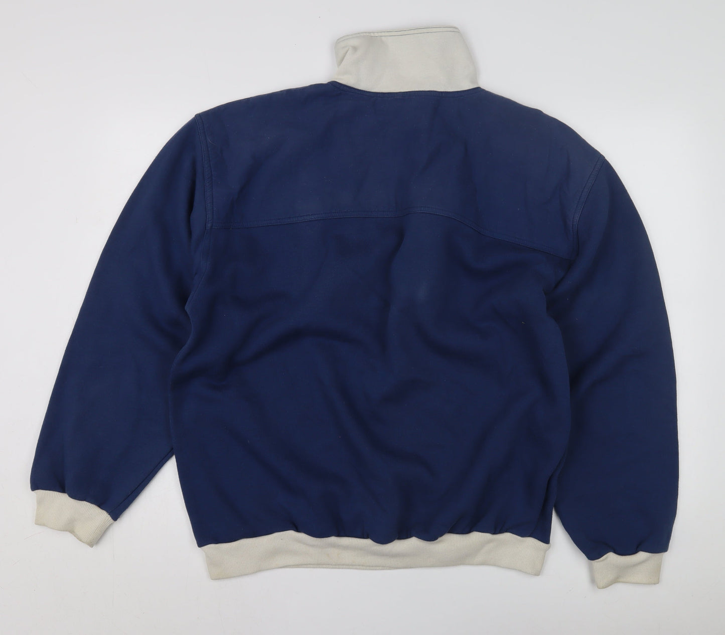Mens UK Size L Springfield Blue 1/2 Zip Sweatshirt