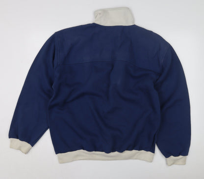 Mens UK Size L Springfield Blue 1/2 Zip Sweatshirt
