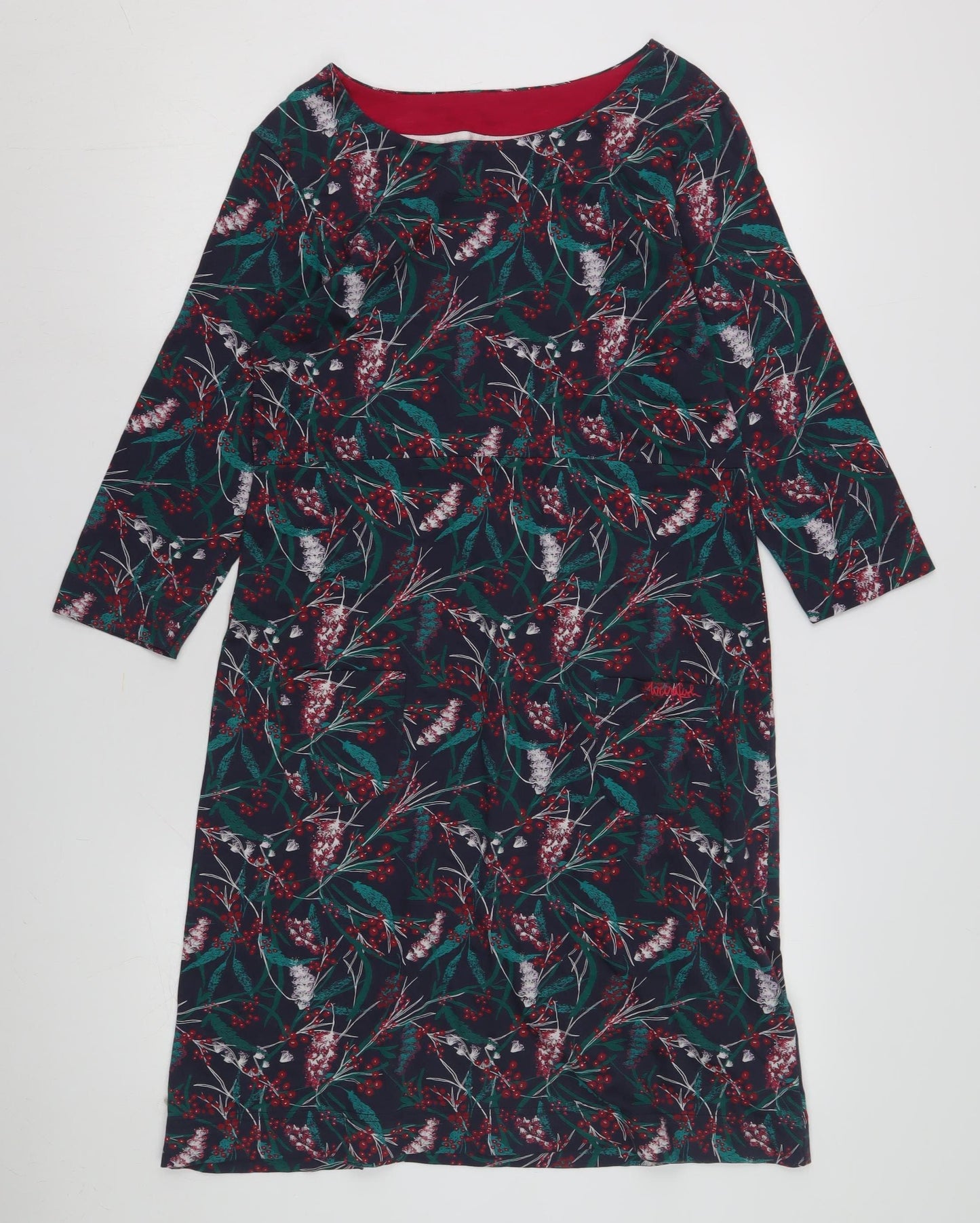 Weird Fish Women's Multicoloured 3/4 Sleeve Dress