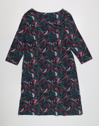 Weird Fish Women's Multicoloured 3/4 Sleeve Dress