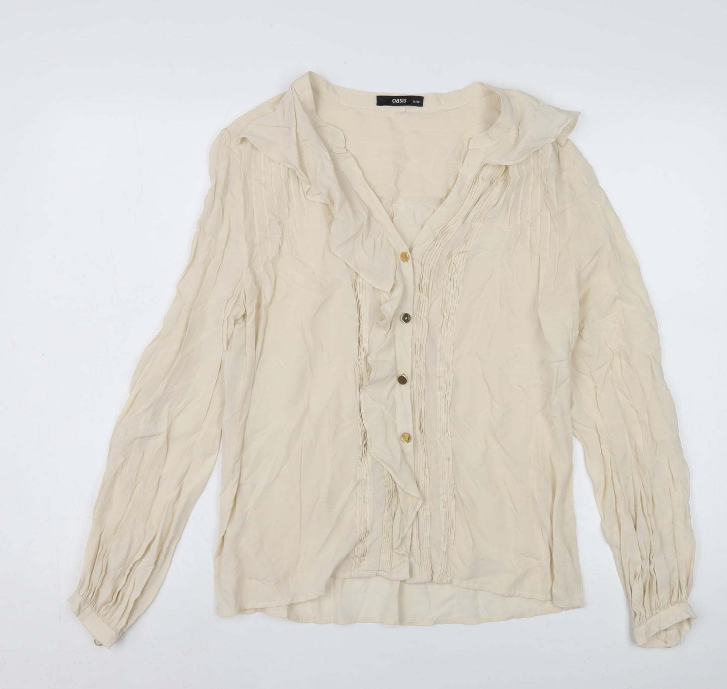 Womens UK Size 12 Oasis Ivory Basic Blouse