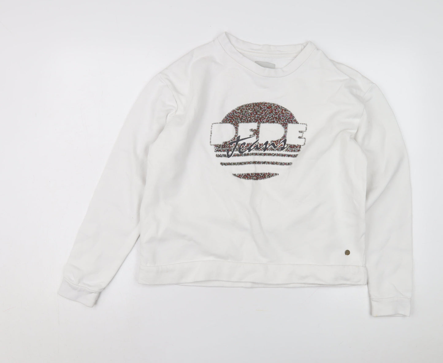 Pepe Jeans Women's White Pullover Sweatshirt Size M