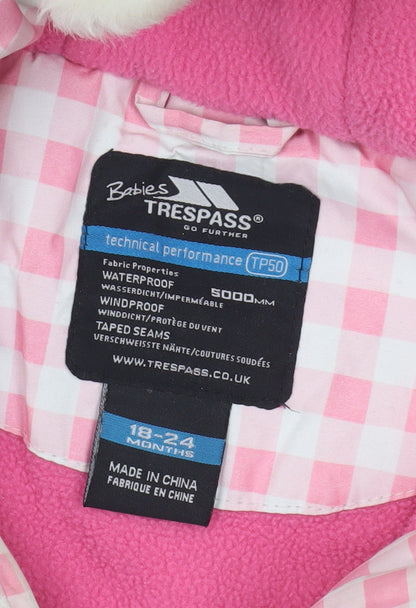Trespass Girls Pink Waterproof Puffer Jacket 2 Years
