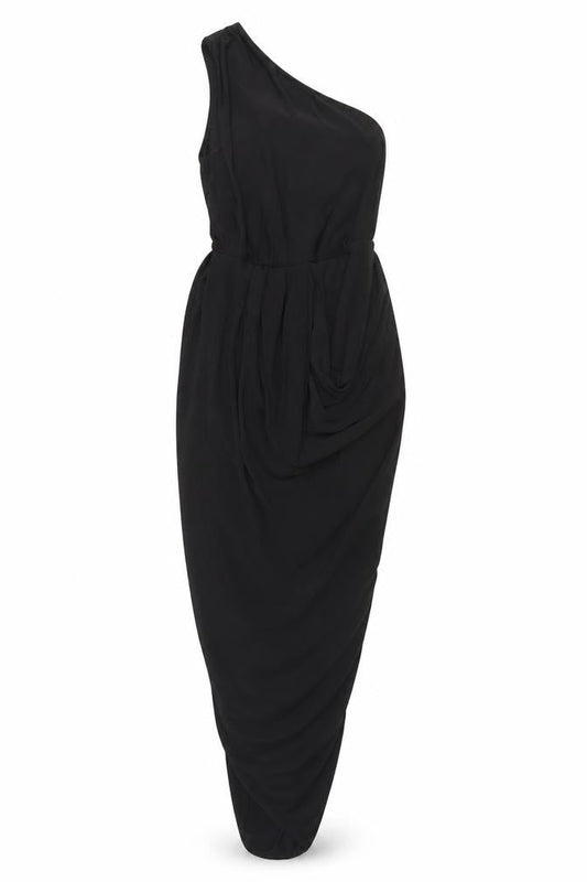Front view of Club L London Women's Black One Shoulder Dress, size 6