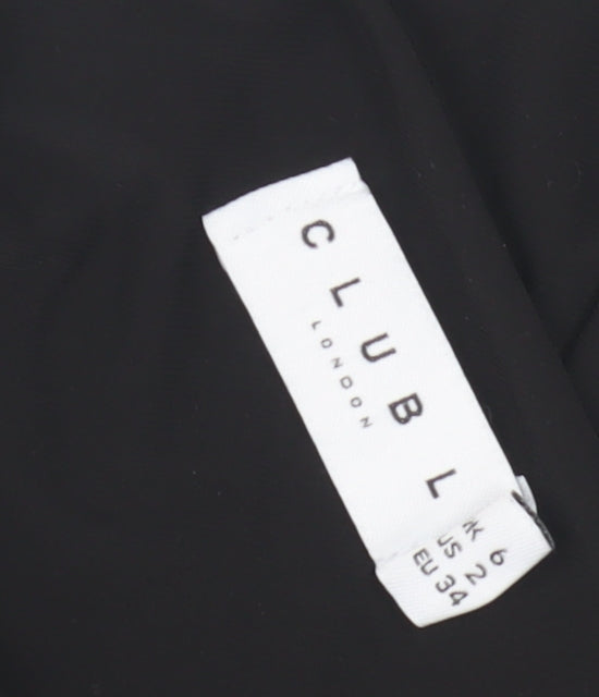 Club L London Women's Black One Shoulder Dress Size 6