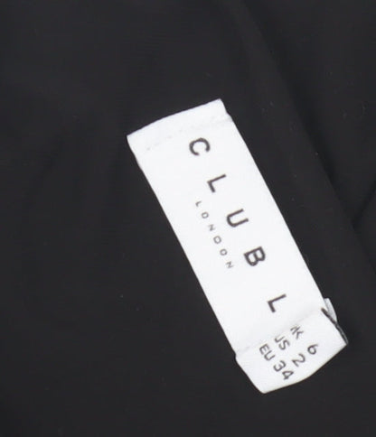 Club L London Women's Black One Shoulder Dress Size 6