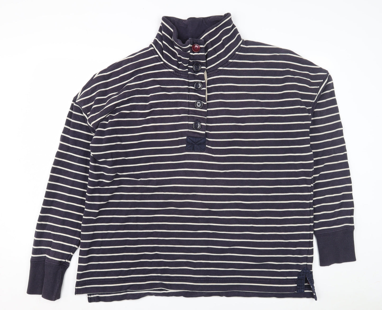 Unisex Adults UK Size L Joules Blue Henley Sweatshirt