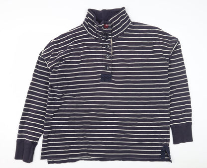 Unisex Adults UK Size L Joules Blue Henley Sweatshirt