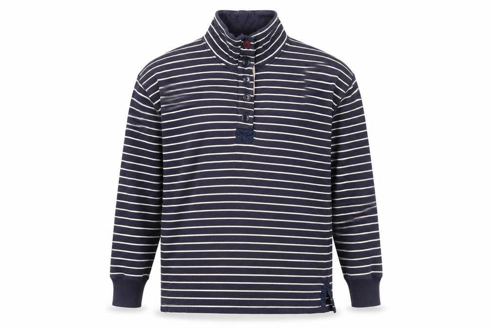 Unisex Adults UK Size L Joules Blue Henley Sweatshirt