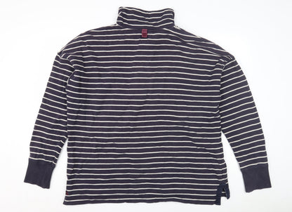 Unisex Adults UK Size L Joules Blue Henley Sweatshirt