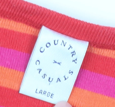 Womens UK Size L Country Casuals Multicoloured Basic T-Shirt