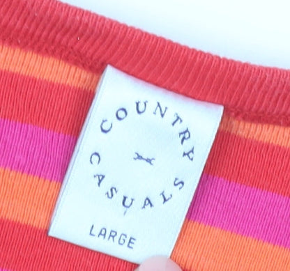 Womens UK Size L Country Casuals Multicoloured Basic T-Shirt