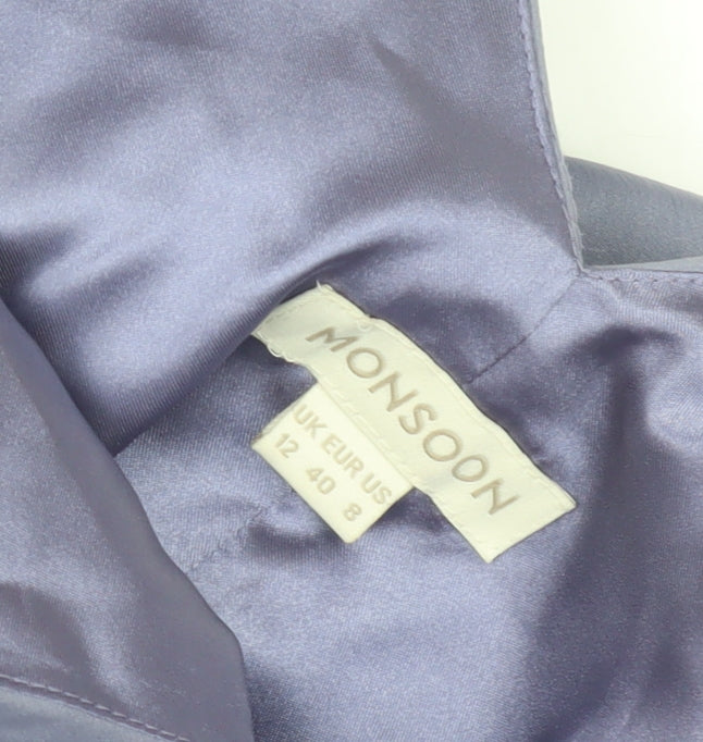 Monsoon Women's Purple A-Line Sleeveless Dress Size 12