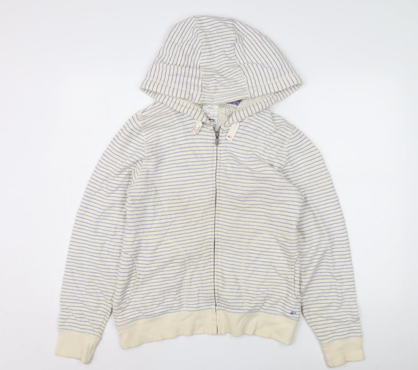 Mantaray Women’s Ivory Striped Hoodie, Size 12